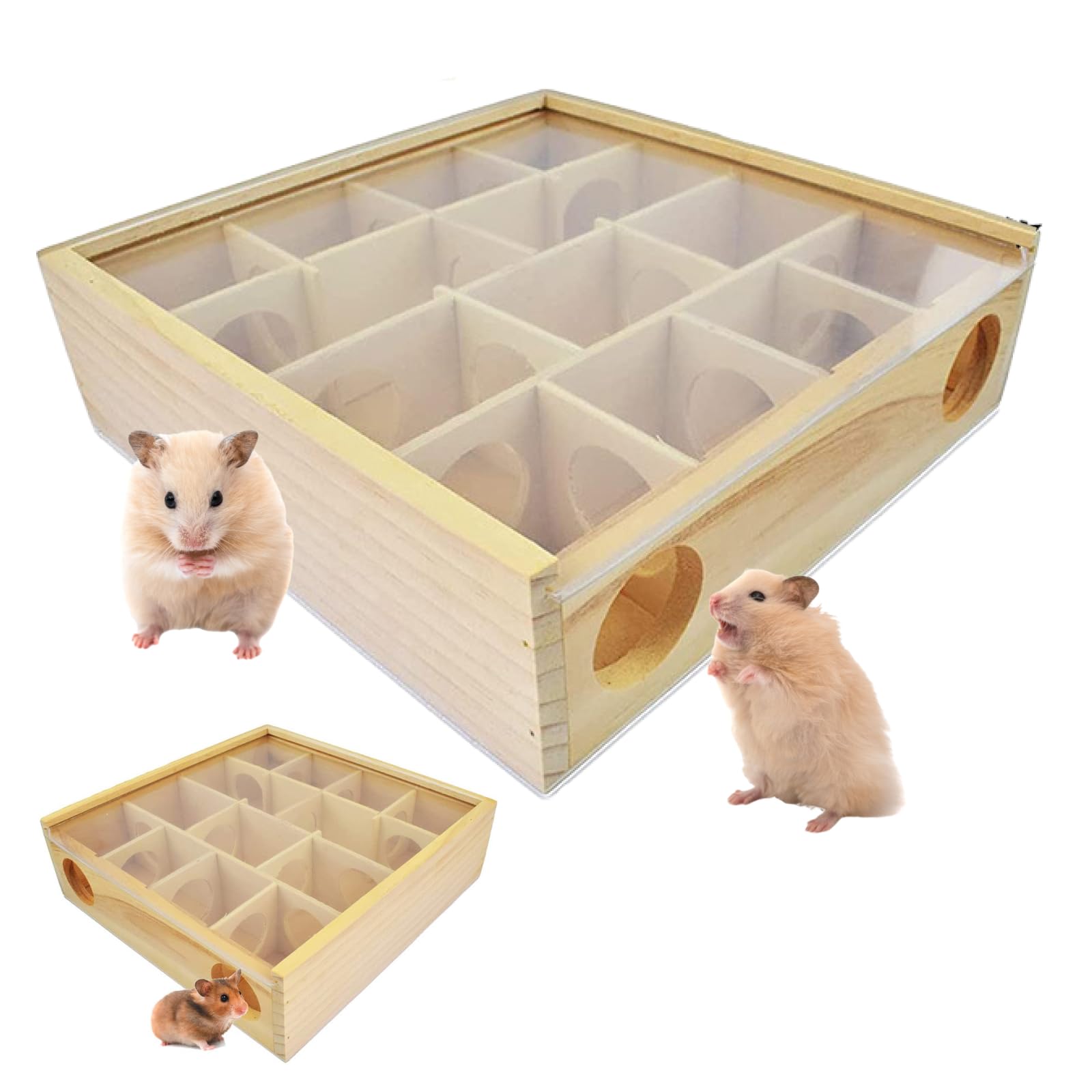 Amazon.co.jp: SAKURAN ハムスター ハウス 迷路型トンネル 木製 小動物